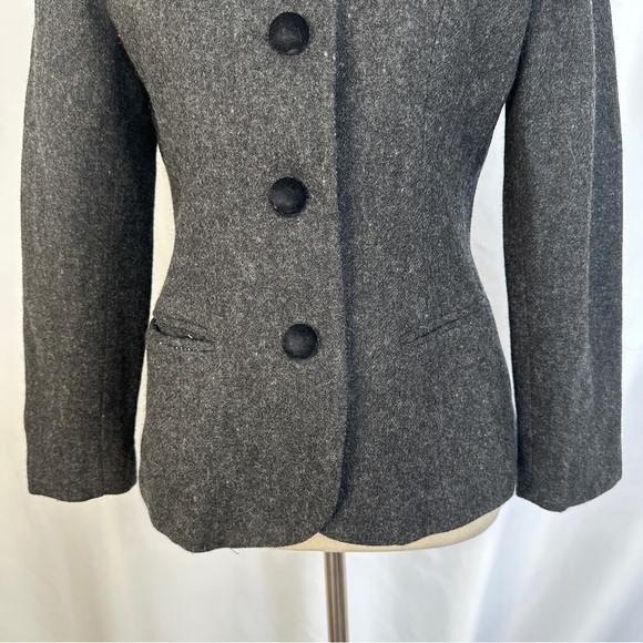 Vintage Fundamental Things Blazer Womens Petite Size 6 100% Pure New Wool Gray‎ - Picture 3 of 13